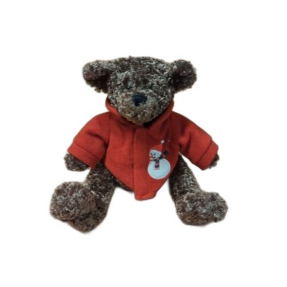Animal Adventure Teddy Bear Plush Christmas Red Jacket 12" 2002 Stuffed Animal - Picture 1 of 9